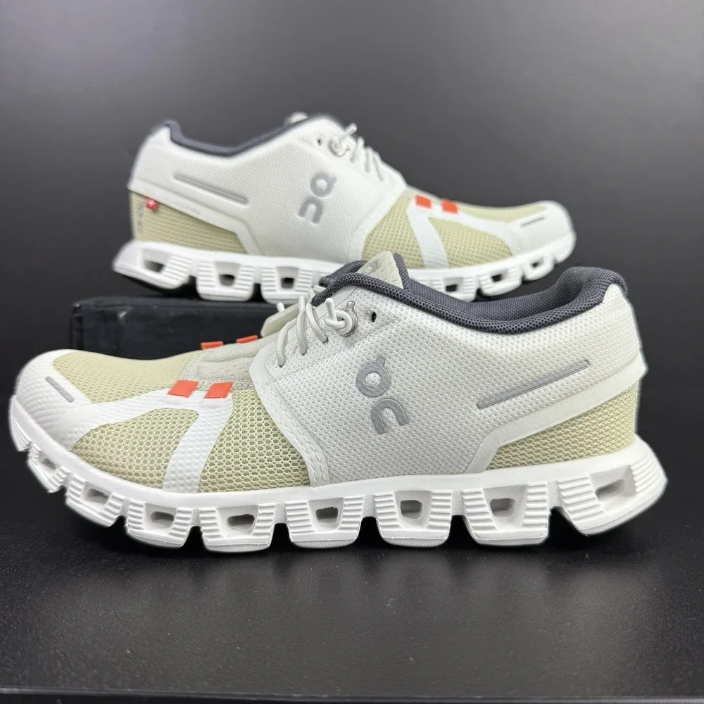 On Cloud 5 Push Running Shoe White Womens 5.5 Green Orange 69.97738